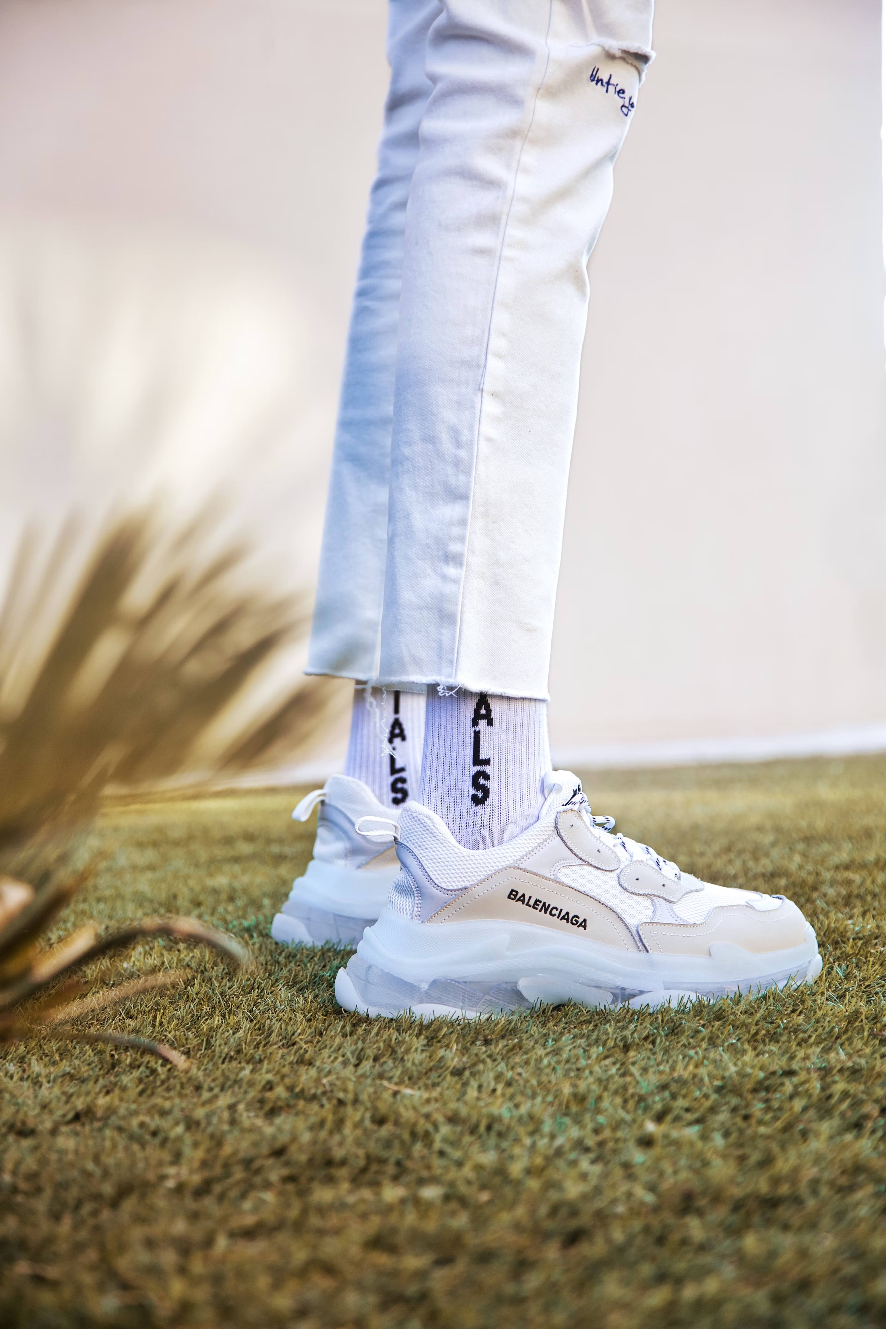 Balenciaga white sneakers with ALS socks